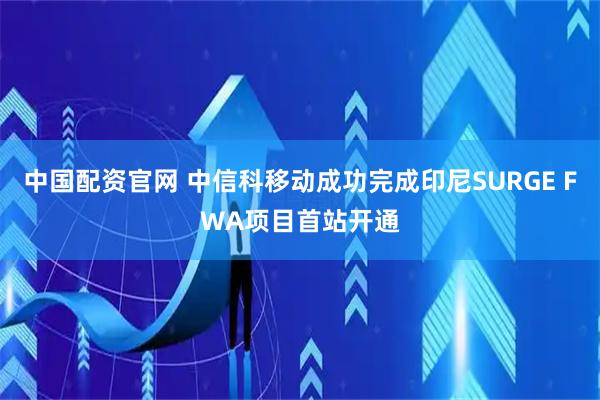 中国配资官网 中信科移动成功完成印尼SURGE FWA项目首站开通